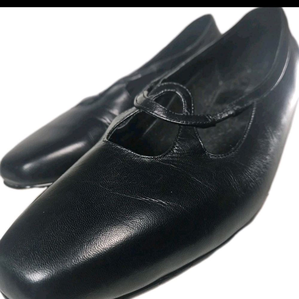 🖤 Ros Hommerson Black Leather Shoes Womens 11W Work-to-Night Y2K  Boho[3A]
